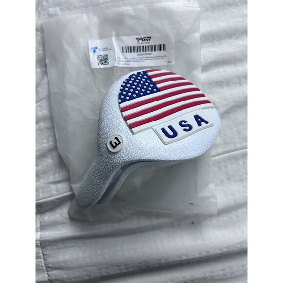 Pro Golf Master Club Covers Vinylplastic USA White w/ American Flag 3 - Picture 2 of 7